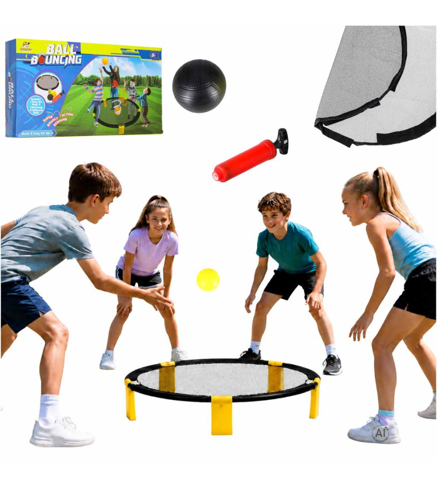 Joc Roundnet cu Plasa Circulara 90 cm 2 Mingi si Pompa inclusa