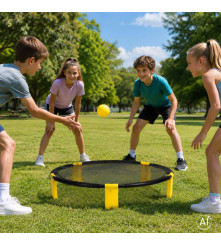 Joc Roundnet cu Plasa Circulara 90 cm 2 Mingi si Pompa inclusa