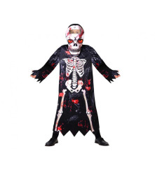 Costum carnaval Copii Schelet Spooky Bonehead 130/140 cm (9-10 ani)