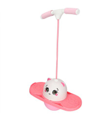 Pogo Jumper Copii cu Maner Detasabil pentru Echilibru si Coordonare Roz-Alb
