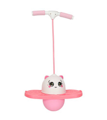 Pogo Jumper Copii cu Maner Detasabil pentru Echilibru si Coordonare Roz-Alb