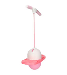 Pogo Jumper Copii cu Maner Detasabil pentru Echilibru si Coordonare Roz-Alb
