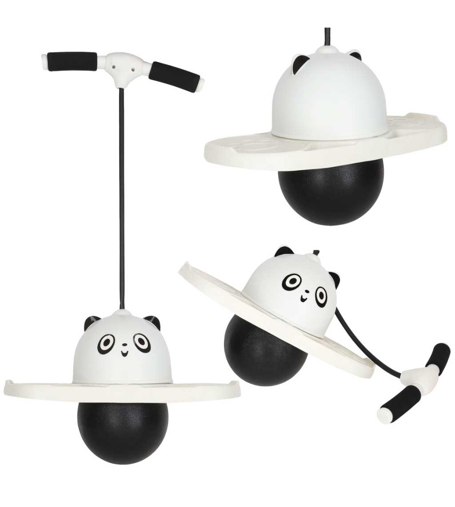 Pogo Jumper Copii cu Maner Reglabil pentru Echilibru si Sarituri Negru-Alb