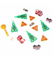 Blocuri Magnetice 3D Pompieri 92 Piese cu 2 Masini Set Constructie STEM pentru Copii