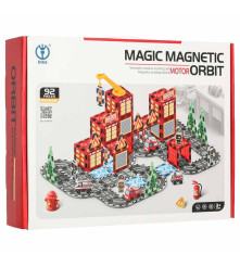 Blocuri Magnetice 3D Pompieri 92 Piese cu 2 Masini Set Constructie STEM pentru Copii