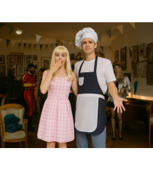 Costum Pin-Up pentru Adulti, Rochie Roz cu Curea Marimea S