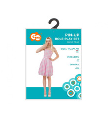 Costum Pin-Up pentru Adulti, Rochie Roz cu Curea Marimea S
