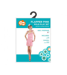 Costum Retro Flapper Roz pentru Adulti Marimea M