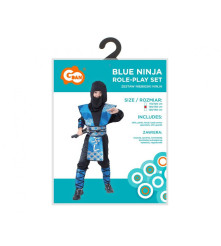 Costum carnaval Ninja Albastru 120/130 cm (7-8 ani) pentru Copii