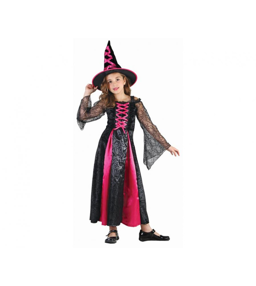 Costum carnaval Vrajitoare Roz 120/130 cm (7-8 ani) pentru Copii