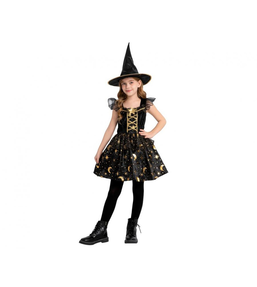 Costum carnaval Vrajitoare Neagra 120/130 cm (7-8 ani) pentru Copii