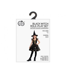 Costum carnaval Vrajitoare Neagra 120/130 cm (7-8 ani) pentru Copii