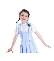 Costum carnaval Rochie albastra cu Fundite, marime 130/140 cm (9-10 ani)
