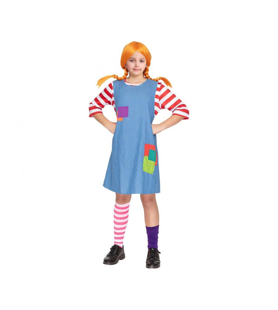 Costum carnaval Pippi pentru fete, marime 110/120 cm (5-6 ani)