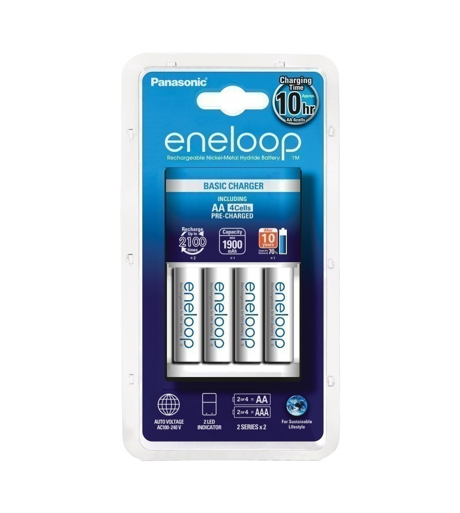 Incarcator Panasonic Eneloop cu 4 Acumulatori AA 2000mAh Ni-MH