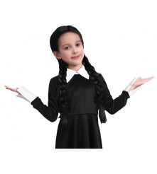Costum carnaval wednesday pentru fete, marime 110/120 cm (5-6 ani)