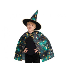 Costum Vrajitor Verde pentru Copii, marime 120/130 cm (7-8 ani)