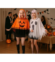 Costum Fantoma pentru Adulti, Poncho Alb, Marimea S