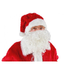 Costum Mos Craciun Set Complet cu Caciula Barba Curea si Accesorii, Marime Universala