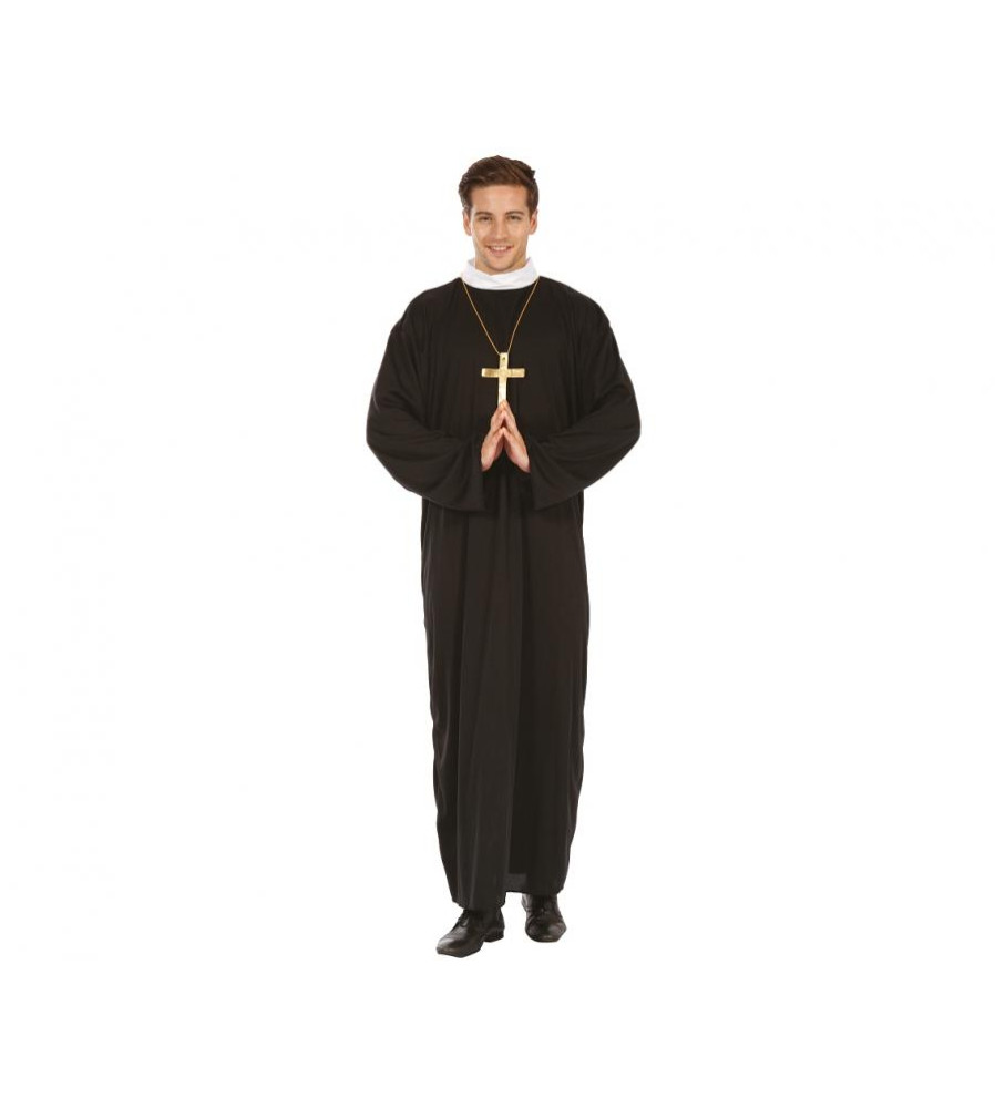 Costum Preot pentru Adulti, Sutana cu Guler Marime Universala