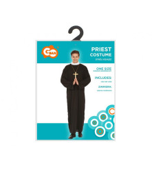 Costum Preot pentru Adulti, Sutana cu Guler Marime Universala