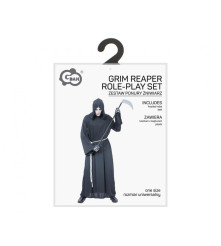 Costum Grim secerator pentru Adult, Roba cu Gluga si Curea Marime Universala