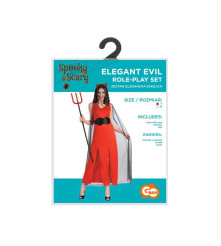 Costum Dracusor Elegant pentru Adulti Rochie cu Pelerina Bentita si Curea, Marimea S