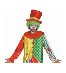Costum Clovn Colorat pentru Adulti, Salopeta si Palarie Marimea 56