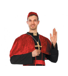 Costum Preot pentru Adulti, Roba cu Pelerina Palaria si Curea, Marime Universala