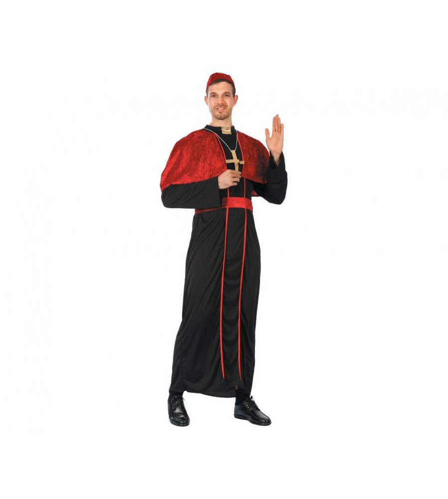 Costum Preot pentru Adulti, Roba cu Pelerina Palaria si Curea, Marime Universala