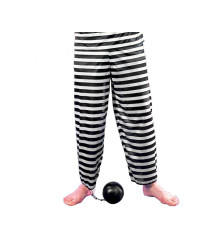 Costum Prizonier pentru Adulti cu Bluza, Pantaloni si Sapca Marime Universala