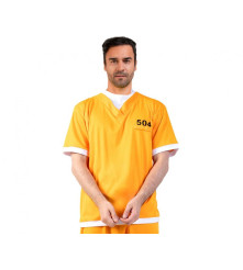 Costum Prizonier pentru Adulti cu Bluza si Pantaloni, Marime Universala