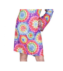Costum Hippie pentru Fete Rochie si Bentita, Marime 130/140 cm (9-10 ani)