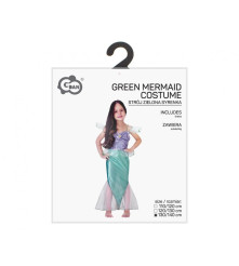 Costum Sirena Verde pentru Fete, Marime 130/140 cm (9-10 ani)