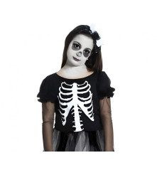Costum Scelet colorat pentru Fete, Marime 110/120 cm (5-6 ani)