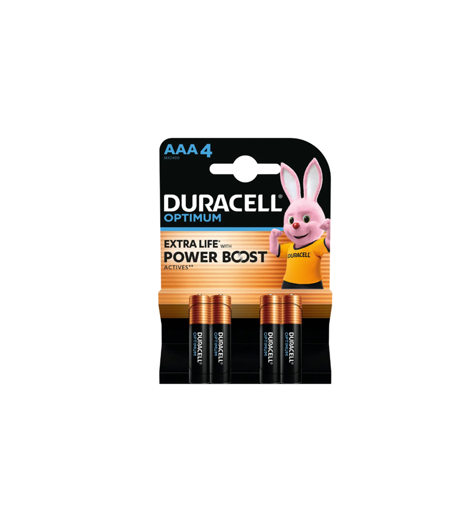 Set 4 Baterii Duracell Optimum AAA LR03 1.5V Alcaline