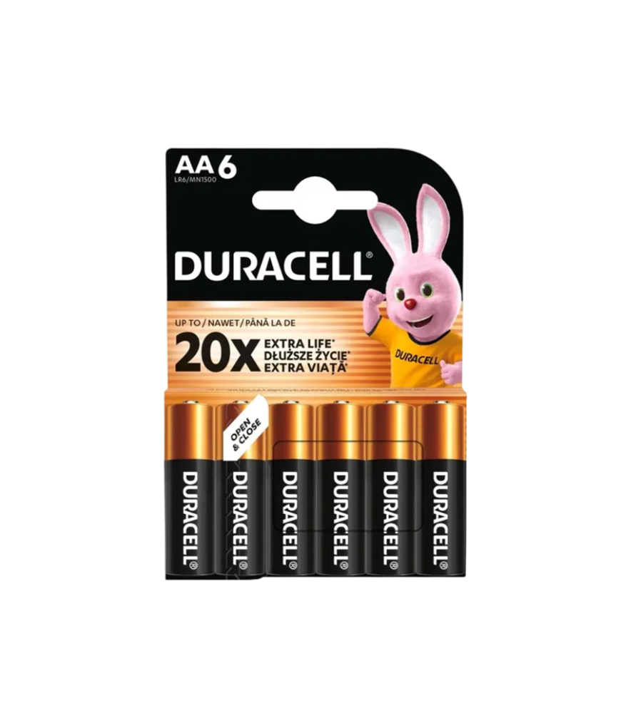 Set 6 Baterii Duracell Basic AA LR6 1.5V Alcaline