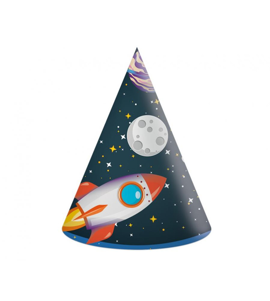 Set 6 Coifuri din Hartie model rachete (Rocket Space)
