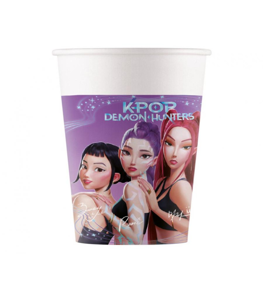 Set 8 Pahare Hartie model K-POP Demon Hunters, 200 ml