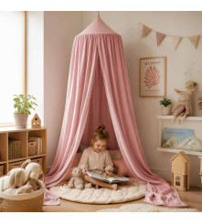 Baldachin roz pentru pat copii, 280 cm (Baldachin Curtain)