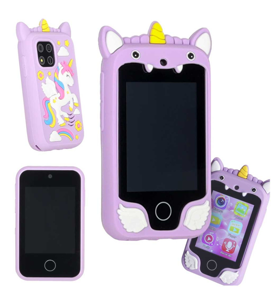Smartphone Jucarie pentru Copii cu Camera si Card 8GB, Unicorn Mov