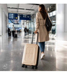 Valiza Pliabila cu Roti si Maner Telescopic, Sampanie 45 L