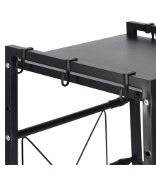 Raft Reglabil pentru Bucatarie peste Cuptor Microunde, Negru