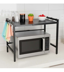 Raft Reglabil pentru Bucatarie peste Cuptor Microunde, Negru