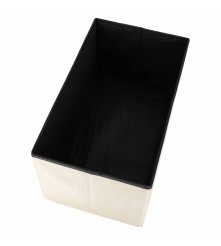 Taburet Pliabil cu Spatiu Depozitare, Bej 49x31x29 cm