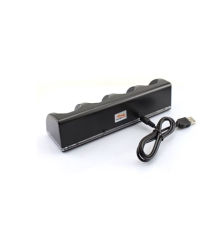 Statie de Incarcare USB pentru 4 Controlere Wii cu 4 Baterii 2800mAh Negru
