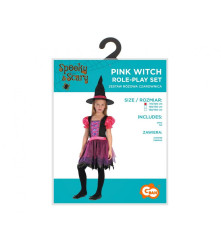 Costum carnaval Vrajitoare Roz pentru Copii, Marime 110/120 cm (5-6 ani)