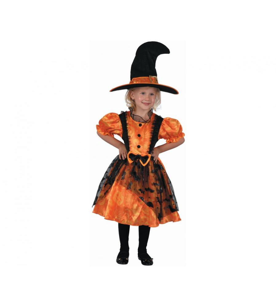 Costum carnaval Vrajitoare Dovleac pentru Copii, 92/104 cm (2-4 ani)