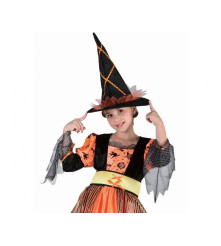Costum Vrajitoare Dovleac pentru Copii, Marime 120/130 cm (7-8 ani)