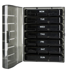 Organizator Medicamente pentru 7 Zile cu Mini Cutii Negru